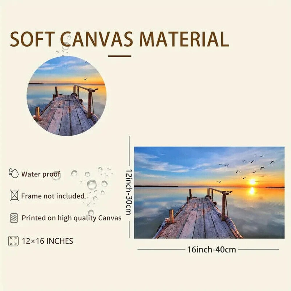 Beautiful Sunset Birds Flying Over Sea Canvas Art Print 12" x 18" NEW! Home & Garden:Home Décor:Posters & Prints Style Your Walls